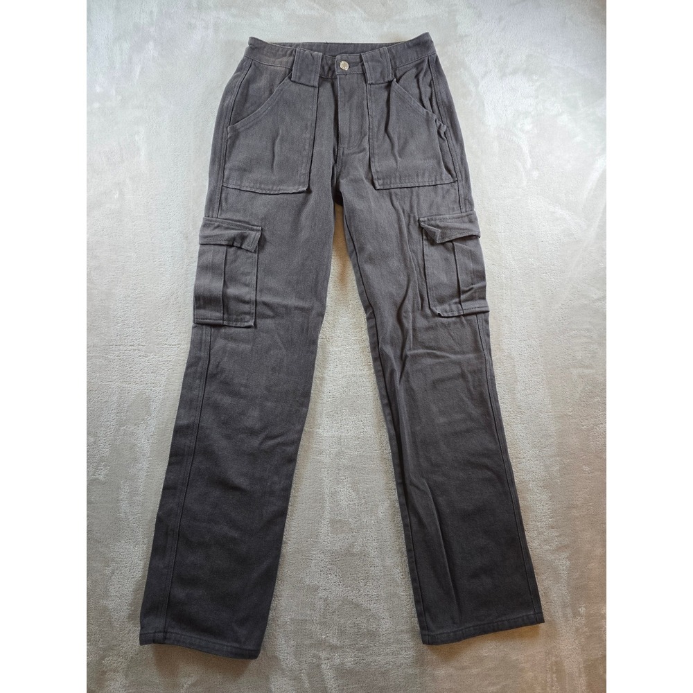 White Fox Cargo Pants Women's XS Gray Utility Pocket‎ Straight Leg *Read